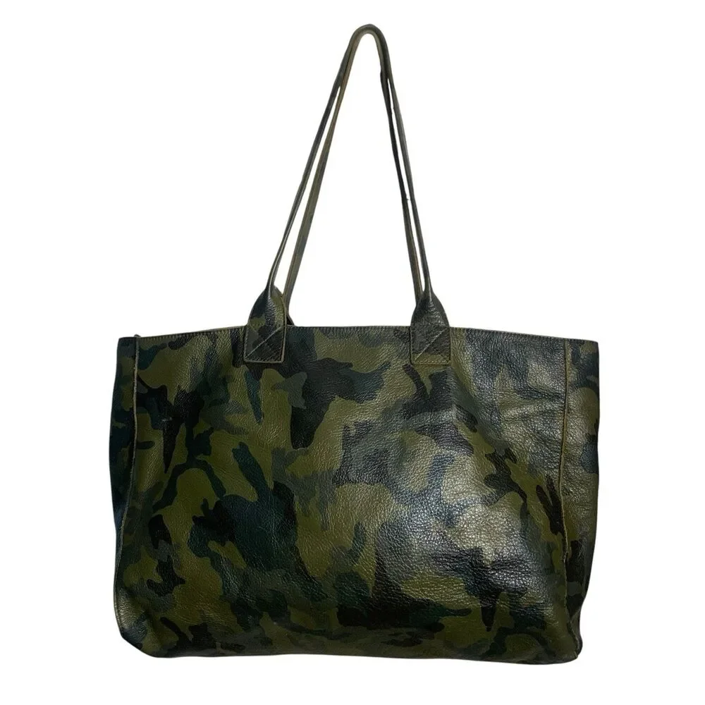 Not Rational Noha Diaper Tote Bag Pebble Leather Camouflage Tassel Stripe Zip Up